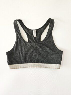 Alternative Apparel Earth Eco Contender Racerback Sports Bra Heather Black - L